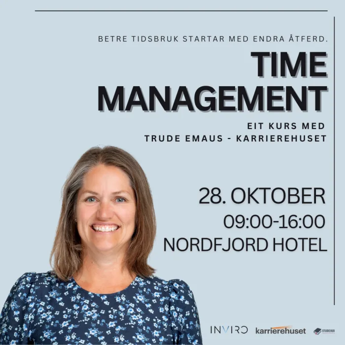  Bilete som er relevant for 'Time management kurs med Karrierehuset'.