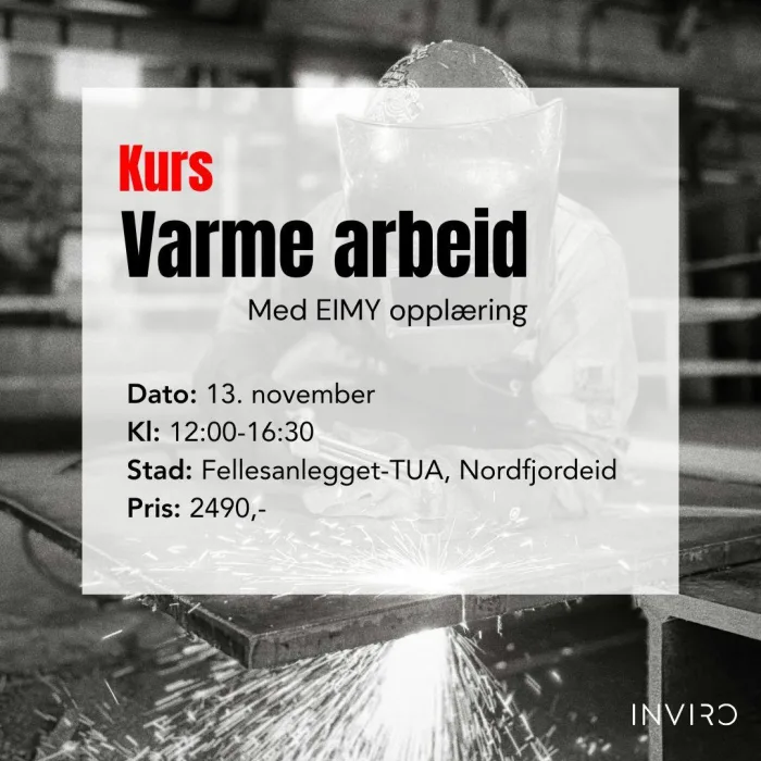  Bilete som er relevant for 'Kurs i varme arbeid for bedrifter'.