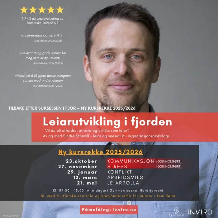  Bilete som er relevant for 'Leiarutvikling i fjorden - kursdel 3/5: Konflikt'.