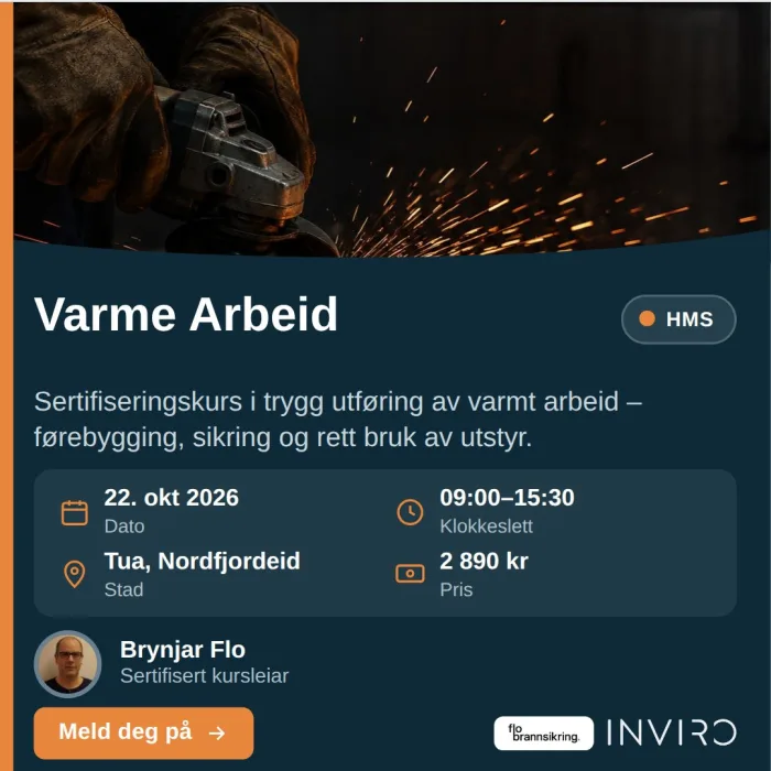  Bilete som er relevant for 'Kurs: Varme Arbeid'.